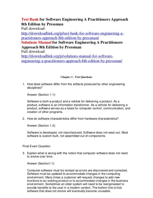 Download Software Engineering Multiple Choice Questions With Answers Pressman Pdf