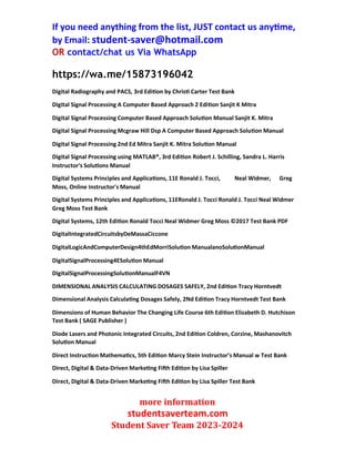 Test Banks and Solutions manual 2023-2024 Part4.ppt