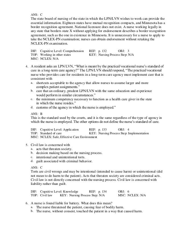 Test Bank Success In Practical Vocational Nursing From - 