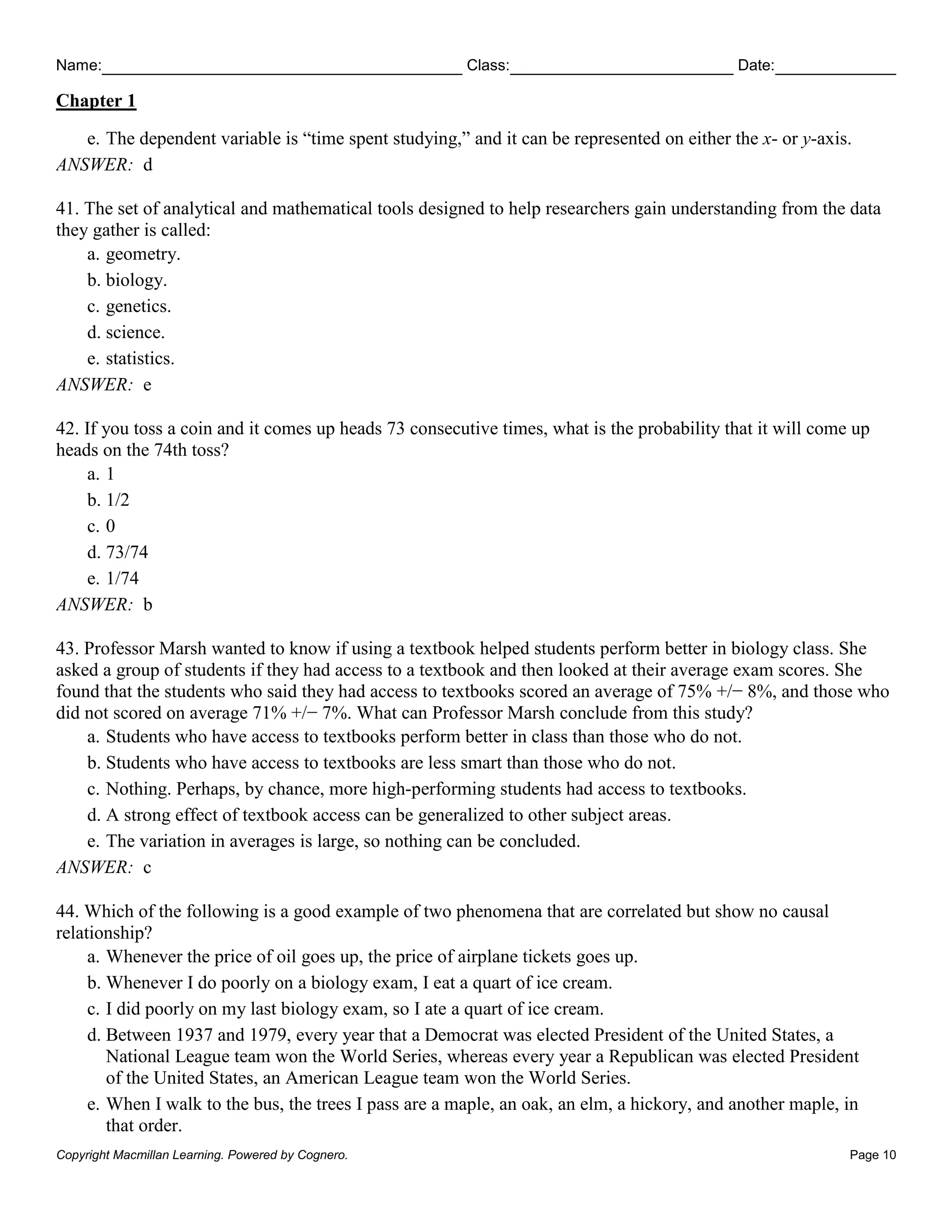 test bank What Is Life A Guide to Biology with Physiology, 5e Jay