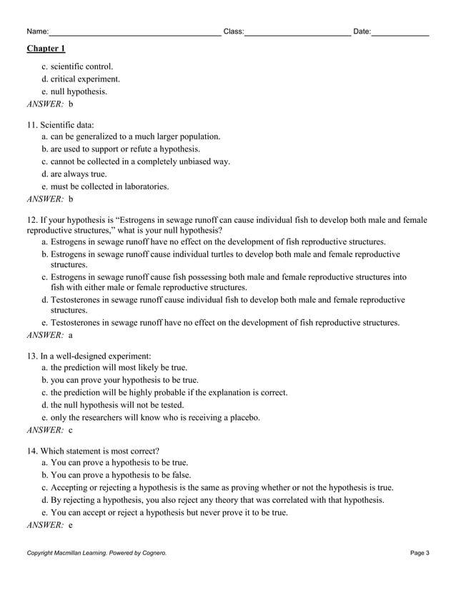 test bank What Is Life A Guide to Biology with Physiology, 5e Jay