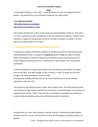 Test bender sustento practico