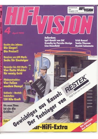 Testbericht RESTEK EXPONENT in Hifi Vision vom April 1990