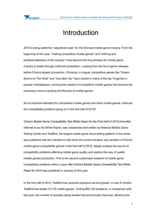 TestBird 2015 china's mobile game compatibility testing white paper q1 ...