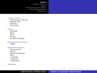 Bombe Machine Menu História do computador: Bombe Machine | PDF