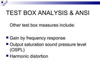 Test box analysis & ANSI | PPT