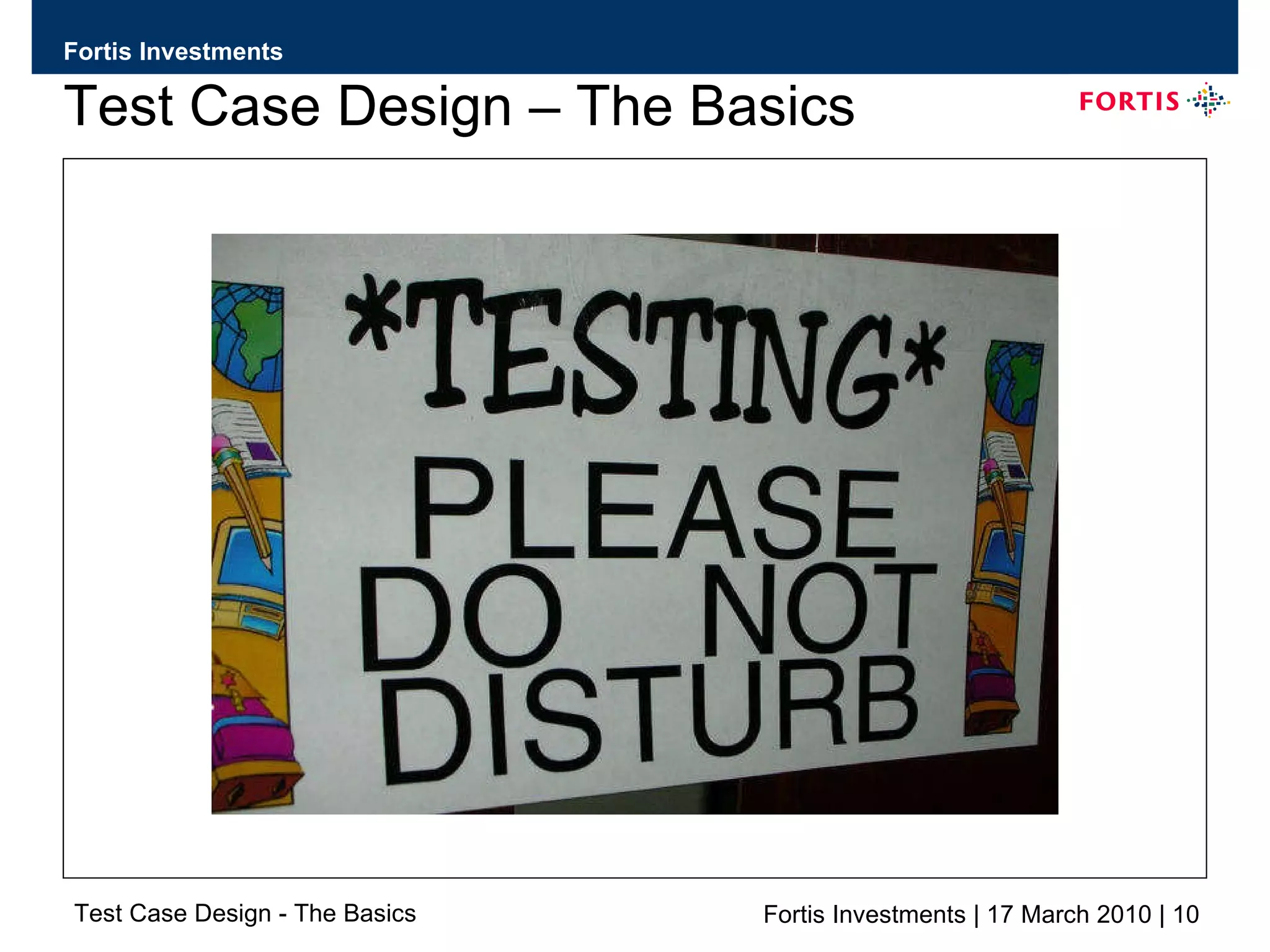 Test Case Design – The Basics 