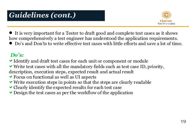How can we write a good test case