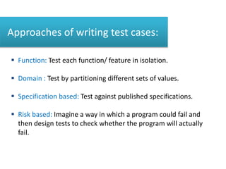 Test cases for effective testing - part 1 | PPTX