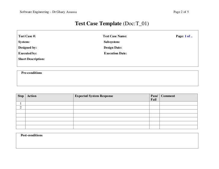 test case template