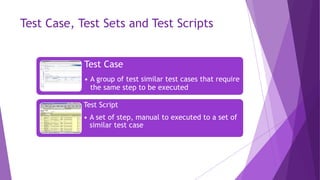 Test case, test sets and test scripts | PPTX
