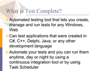 Test Complete | PPT