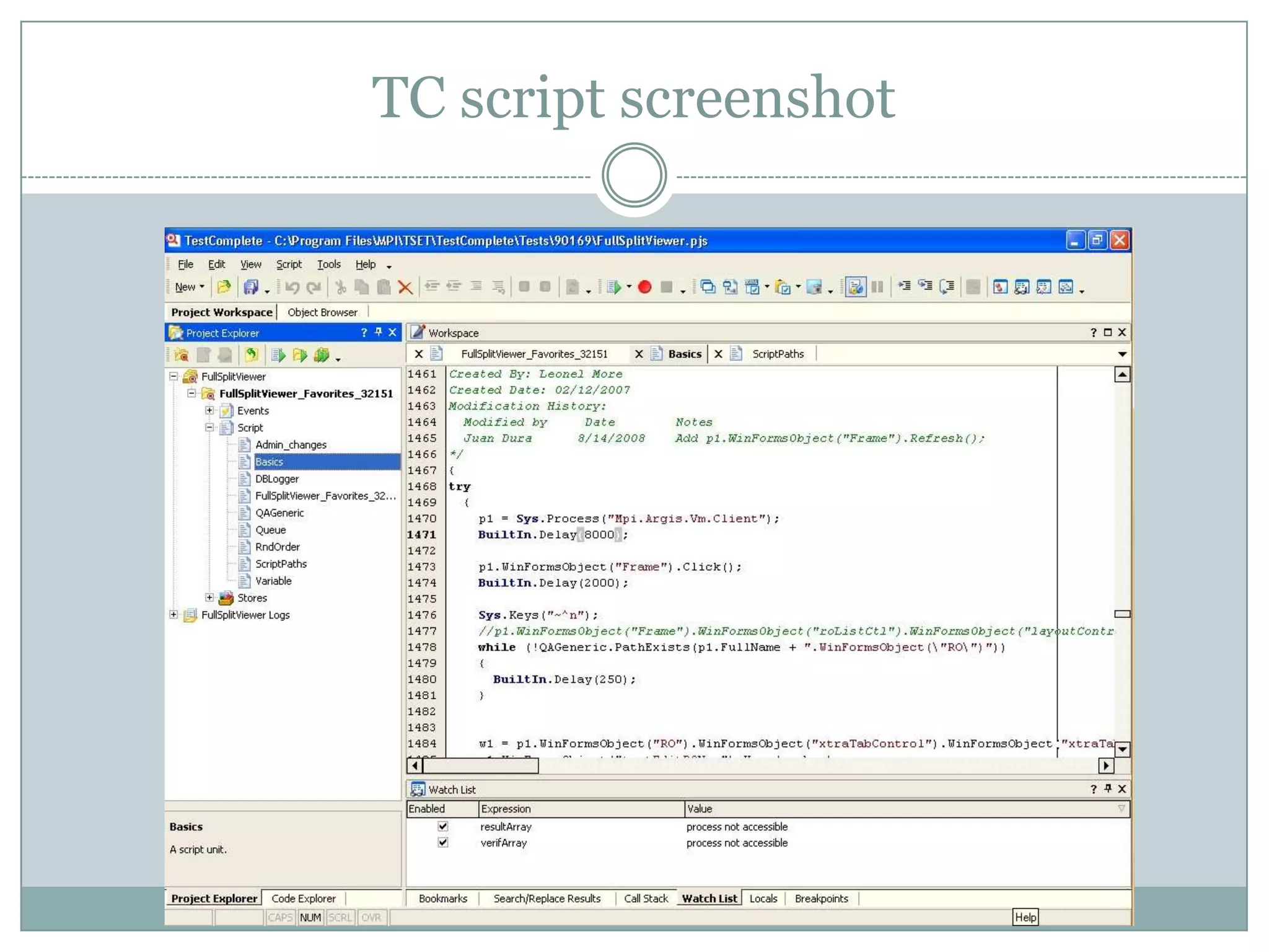 TC script screenshot
 