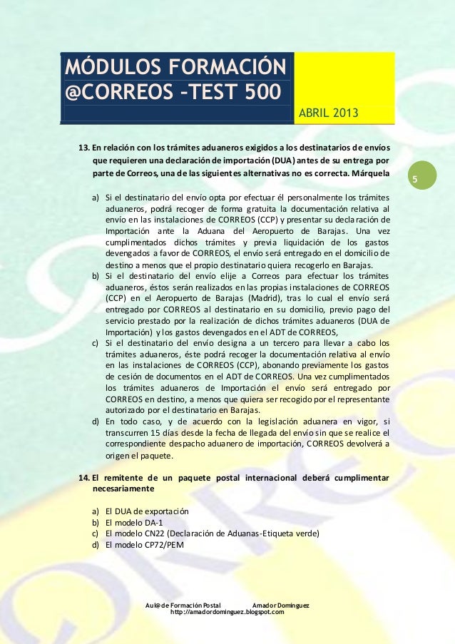 Test Concurso El Dua