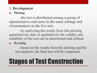 Test Construct Test construction | PPTX