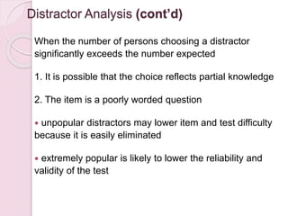 Distractor Analysis Test construction | PPTX