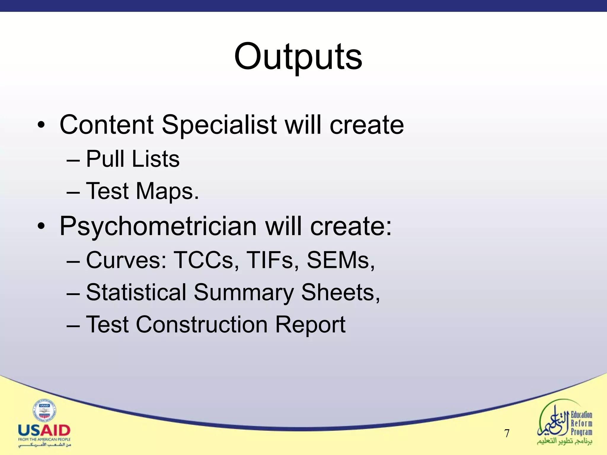Test construction (for content staff) eg feb08 erp | PPT