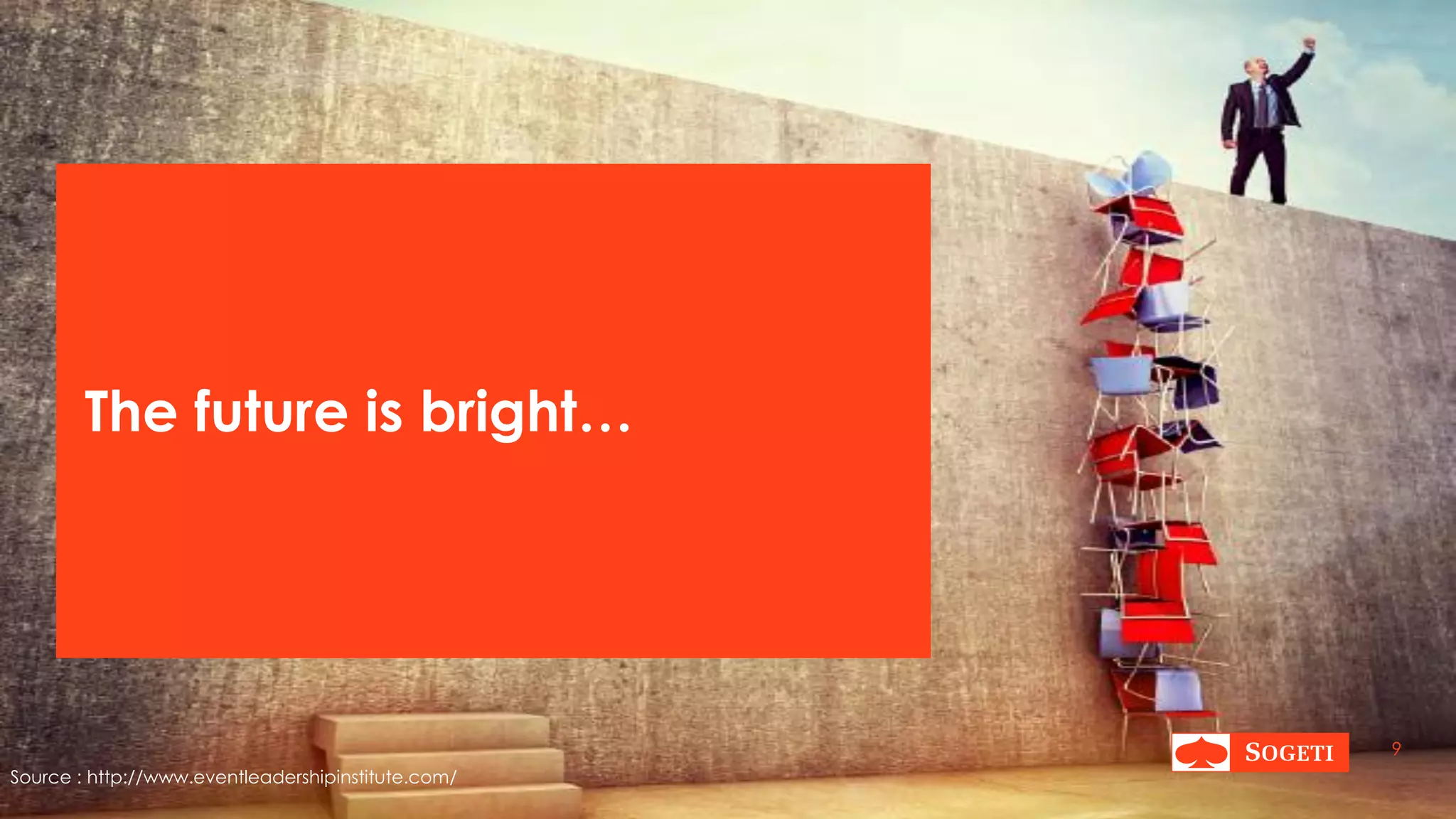|
The future is bright…
9
Source : http://www.eventleadershipinstitute.com/
 