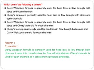 Examples solutions in open channel flow | PPTX