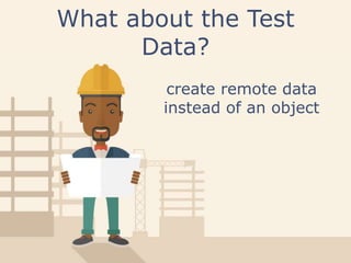 What about the Test
Data?
create remote data
instead of an object
 