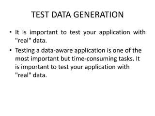 Test data generation | PPTX