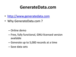 Test data generation | PPTX