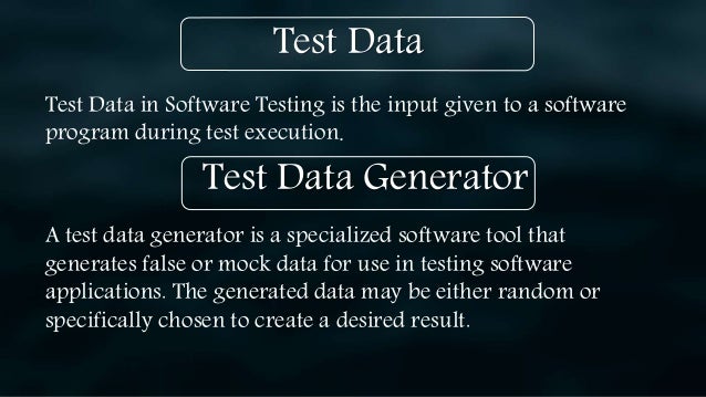 Test data generator | PPT