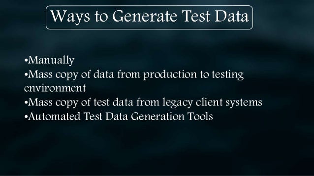 Test data generator | PPT