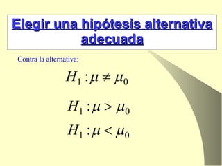 Contra la alternativa: Elegir una hipótesis alternativa adecuada 