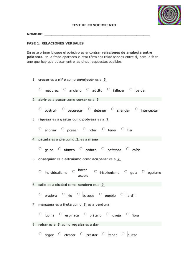 Test de conocimiento