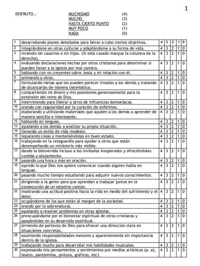 test de dones espirituales pdf test de dones espirituales pdf