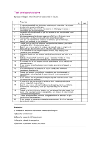 Test de escucha activa | PDF