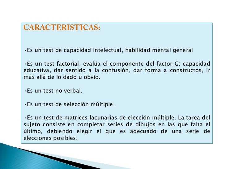 Test de raven. escalas progresivas