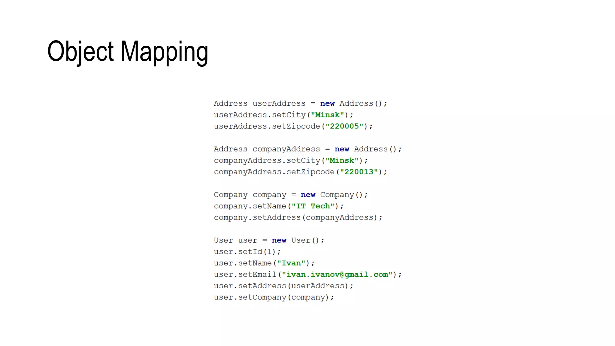 Object Mapping
 