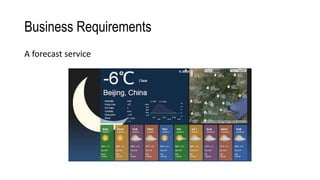 Business Requirements
A forecast service
 