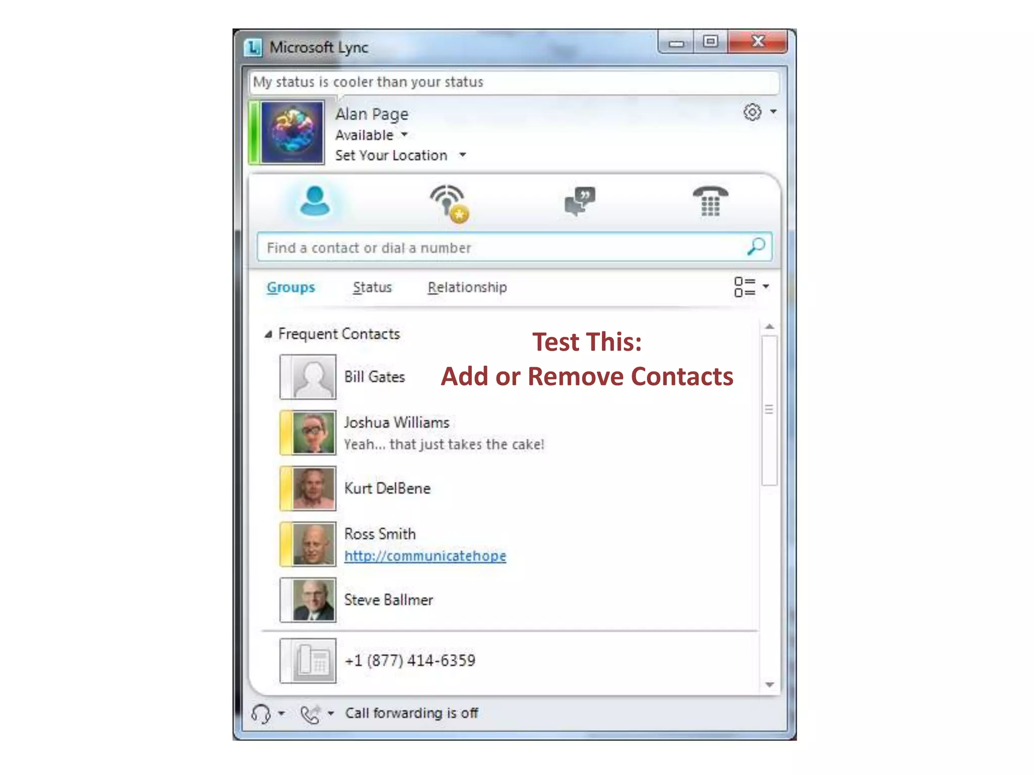 Test This:Add or Remove Contacts