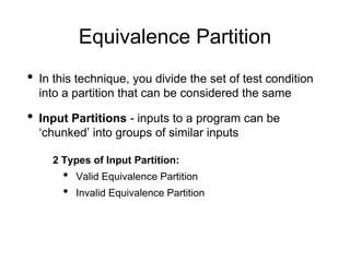 Software Testing - Test Design Techniques | PPT