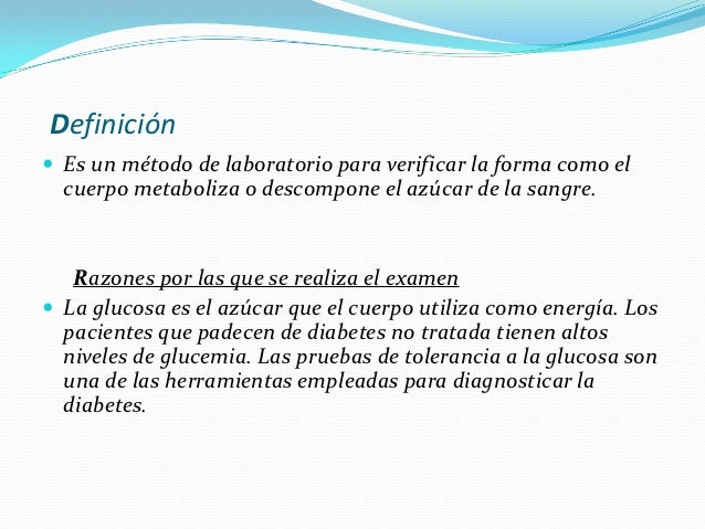 Test de tolerancia (glucosa) Test de tolerancia (glucosa)
