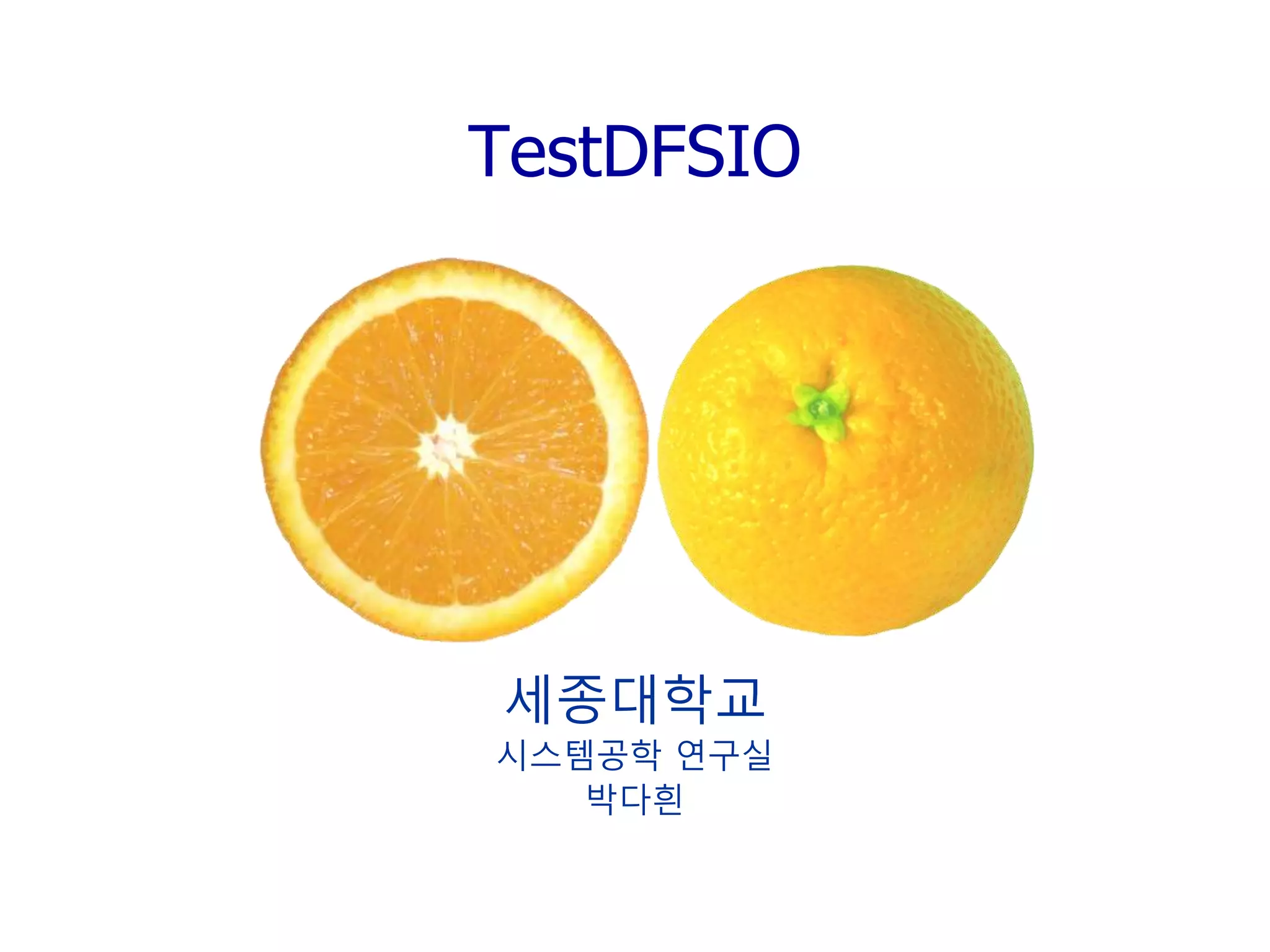 TestDFSIO 
세종대학교 
시스템공학 연구실 
박다흰  