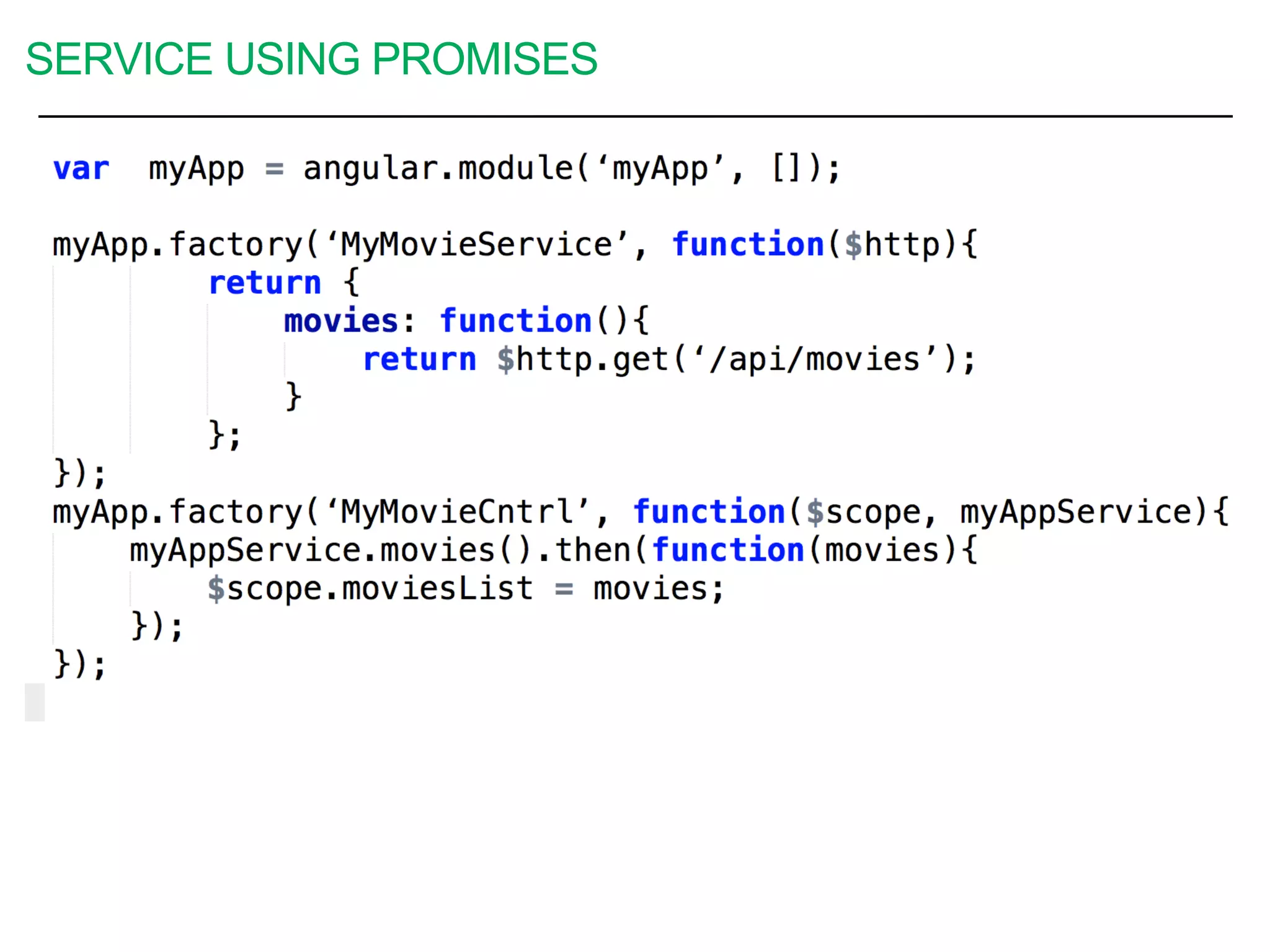 SERVICE USING PROMISES
 