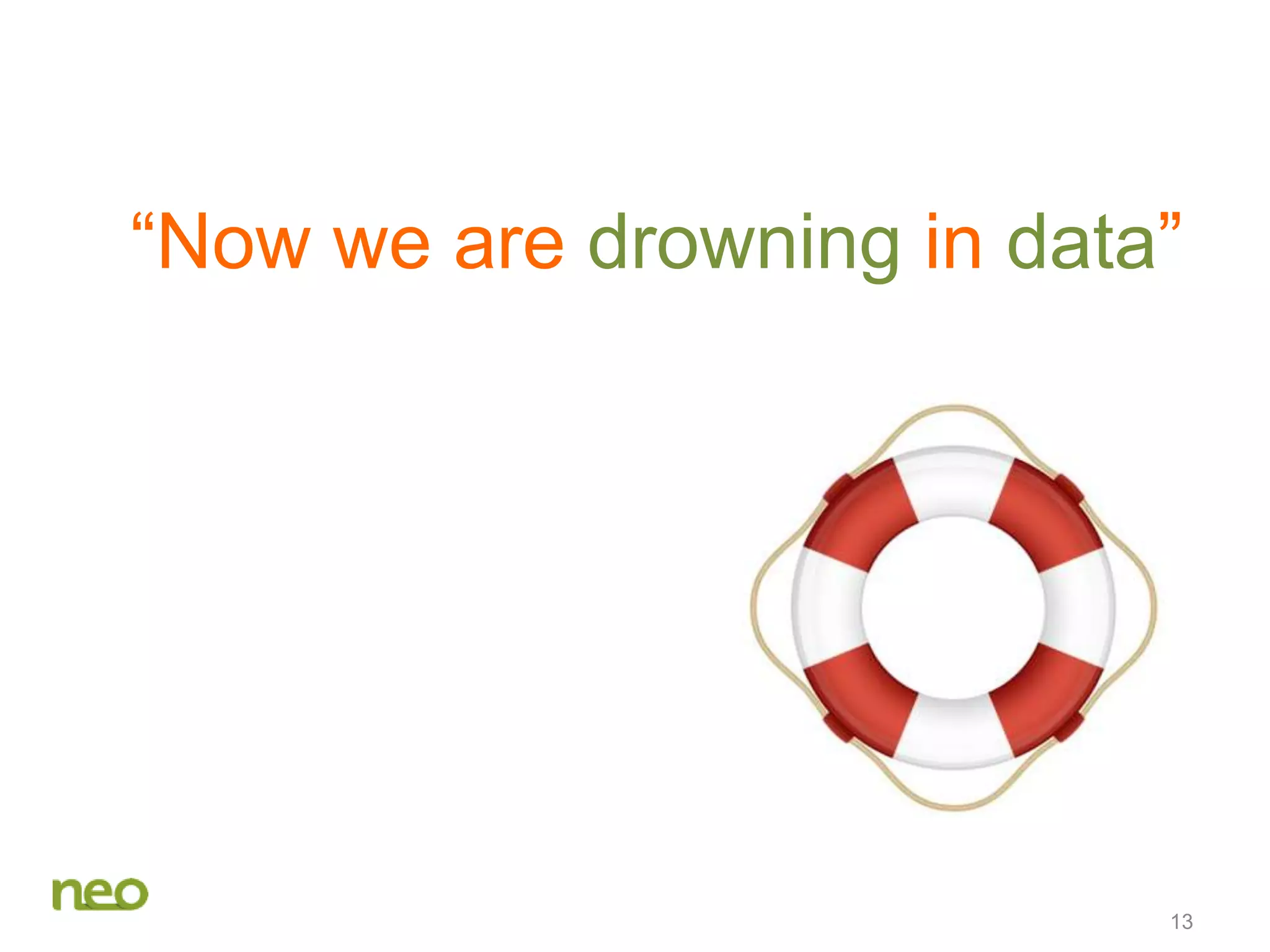 13
“Now we are drowning in data”
 