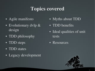 Agile Test Driven Development