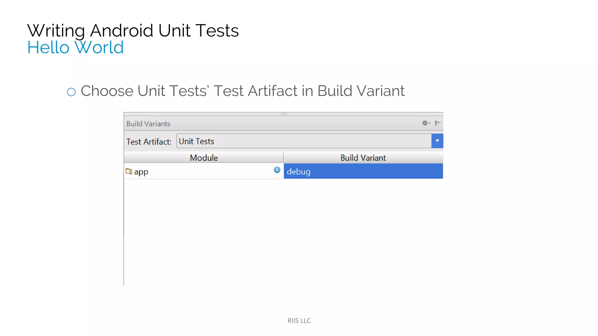 public class CalculatorTest {
private Calculator mCalculator;
@Before
public void setUp() {
mCalculator = new Calculator();
}
@Test
public void calculator_CorrectAdd_ReturnsTrue() {
double resultAdd = mCalculator.add(3, 4);
assertEquals(7, resultAdd,0);
}
@After
public void tearDown() {
mCalculator = null;
}
}
 