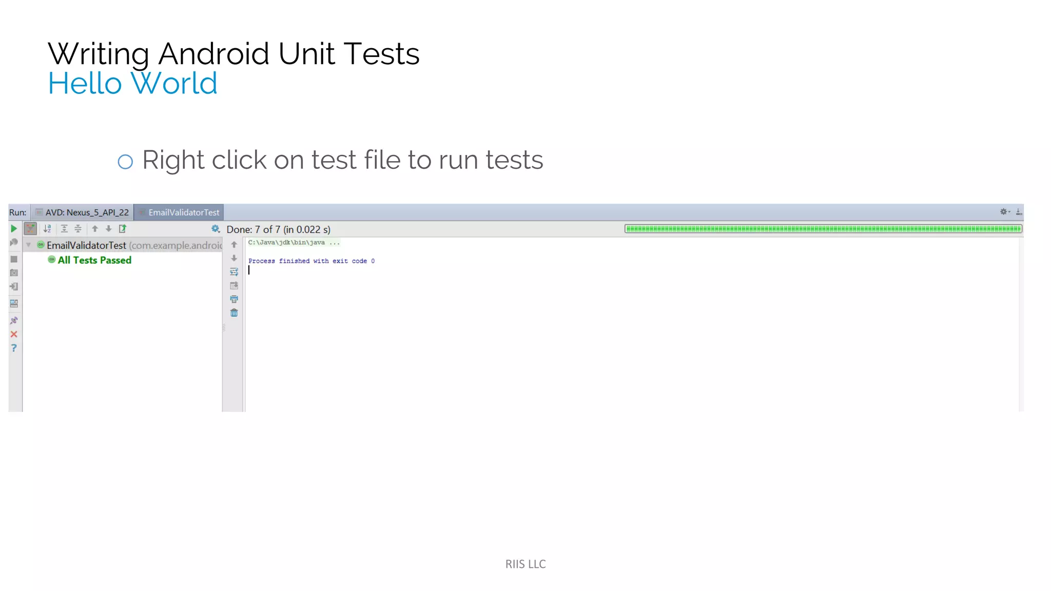 import android.test.suitebuilder.annotation.SmallTest;
@SmallTest
public void calculator_CorrectSub_Small_ReturnsTrue() {
assertEquals(mCalculator.sub(4, 3),1,0);
}
android {
//....
defaultConfig {
//....
testInstrumentationRunner "android.support.test.runner.AndroidJUnitRunner"
testInstrumentationRunnerArgument "size", "small"
}
}
 