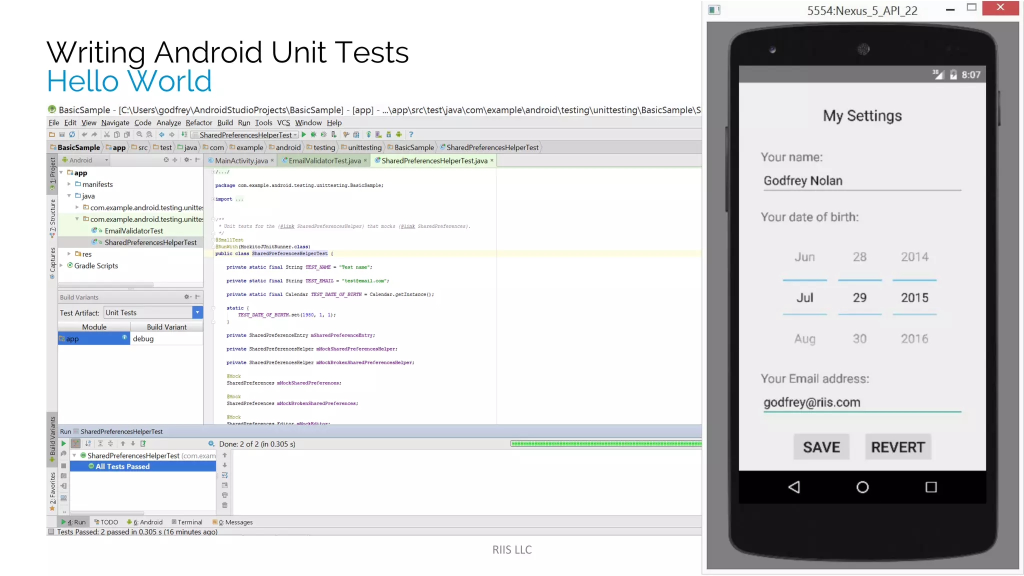 @RunWith(Parameterized.class)
public class CalculatorParamTest {
private int mOperandOne, mOperandTwo, mExpectedResult;
private Calculator mCalculator;
@Parameters
public static Collection<Object[]> data() {
return Arrays.asList(new Object[][] {
{3, 4, 7}, {4, 3, 7}, {8, 2, 10}, {-1, 4, 3}, {3256, 4, 3260}
});
}
public CalculatorParamTest(int mOperandOne, int mOperandTwo, int mExpectedResult) {
this.mOperandOne = mOperandOne;
this.mOperandTwo = mOperandTwo;
this.mExpectedResult = mExpectedResult;
}
@Before
public void setUp() { mCalculator = new Calculator(); }
@Test
public void testAdd_TwoNumbers() {
int resultAdd = mCalculator.add(mOperandOne, mOperandTwo);
assertEquals(mExpectedResult, resultAdd, 0);
}
}
 