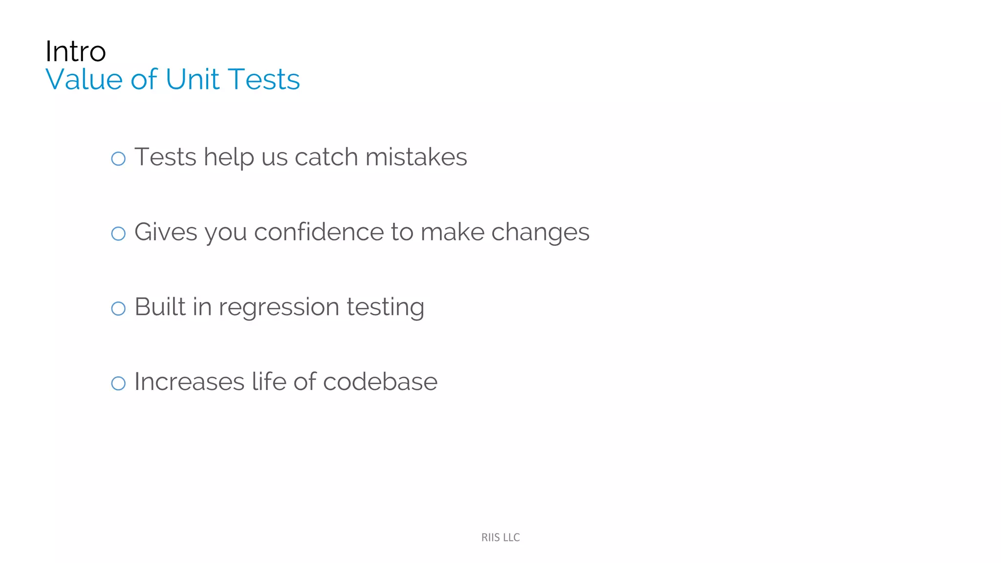 UNIT TESTING INTROUNIT TESTING INTRO
public double add(double firstOperand, double secondOperand) {
return firstOperand + secondOperand;
}
@Test
public void calculator_CorrectAdd_ReturnsTrue() {
assertEquals(7, add(3,4);
}
@Test
public void calculator_CorrectAdd_ReturnsTrue() {
assertEquals("Addition is broken", 7, add(3,4);
}
 