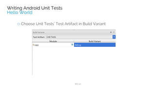 public class CalculatorTest {
private Calculator mCalculator;
@Before
public void setUp() {
mCalculator = new Calculator();
}
@Test
public void calculator_CorrectAdd_ReturnsTrue() {
double resultAdd = mCalculator.add(3, 4);
assertEquals(7, resultAdd,0);
}
@After
public void tearDown() {
mCalculator = null;
}
}
 