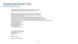 UNIT TESTING 101UNIT TESTING 101
assertEquals
assertTrue
assertFalse
assertNull
assertNotNull
assertSame
assertNotSame
assertThat
fail
 