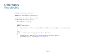TEST DRIVEN DEVELOPMENT (TDD)TEST DRIVEN DEVELOPMENT (TDD)
Unit testing vs TDD
Why TDD
Sample app
Lessons learned
 