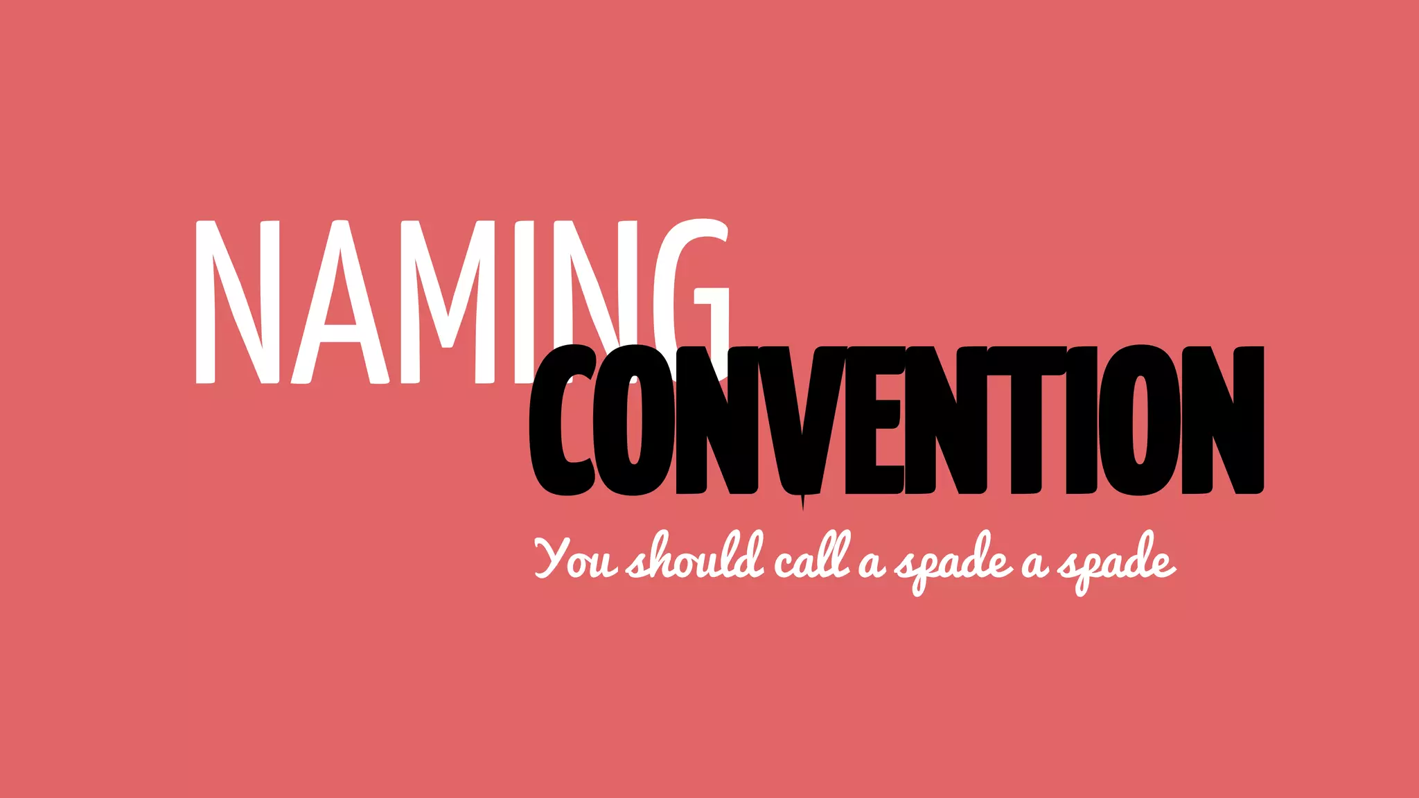 NAMINGCONVENTIONYou should call a spade a spade
 